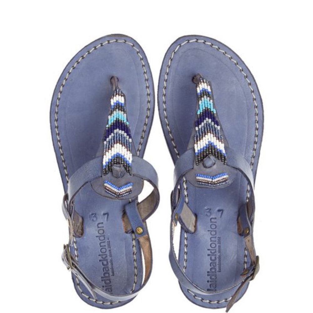 LAID BACK LONDON Beaded Lucas Leather Sandal
